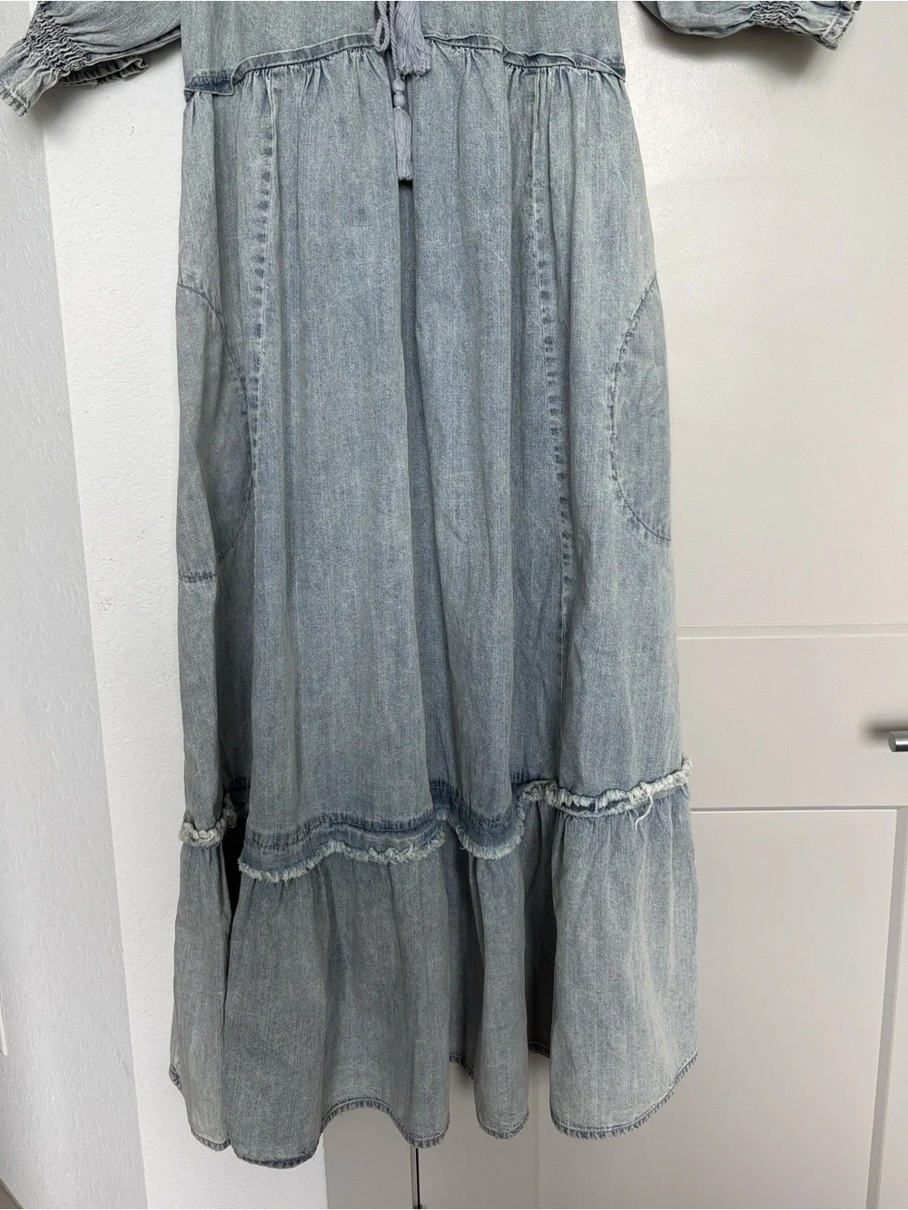 FREE PEOPLE ONE AND ONLY MAXI DRESS LIGHT DENIM BLUE WOMENS XS